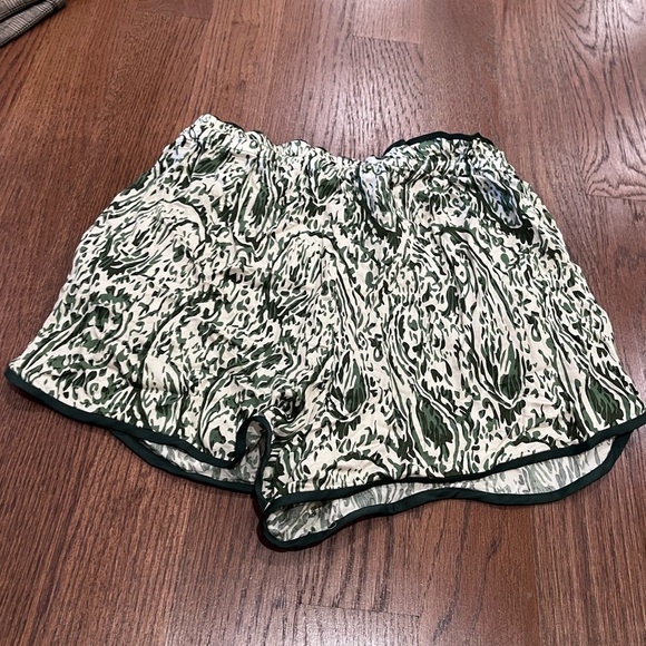 🧁White Green Abstract Shorts Hippie Tropical Jungle Outdoors Vintage Artsy 90s - Picture 6 of 8